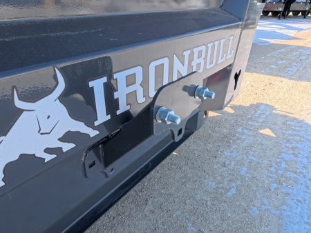 New 2026 Iron Bull 83 x 14 DWB Dump Trailer, 14,999lb. GVWR, Aluminum Ramps, Grey