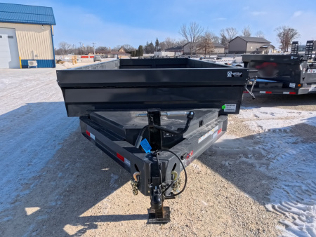 New 2026 Iron Bull 83 x 14 DWB Dump Trailer, 14,999lb. GVWR, Aluminum Ramps, Grey