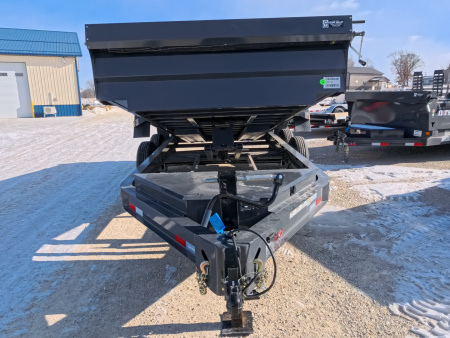 New 2026 Iron Bull 83 x 14 DWB Dump Trailer, 14,999lb. GVWR, Aluminum Ramps, Grey