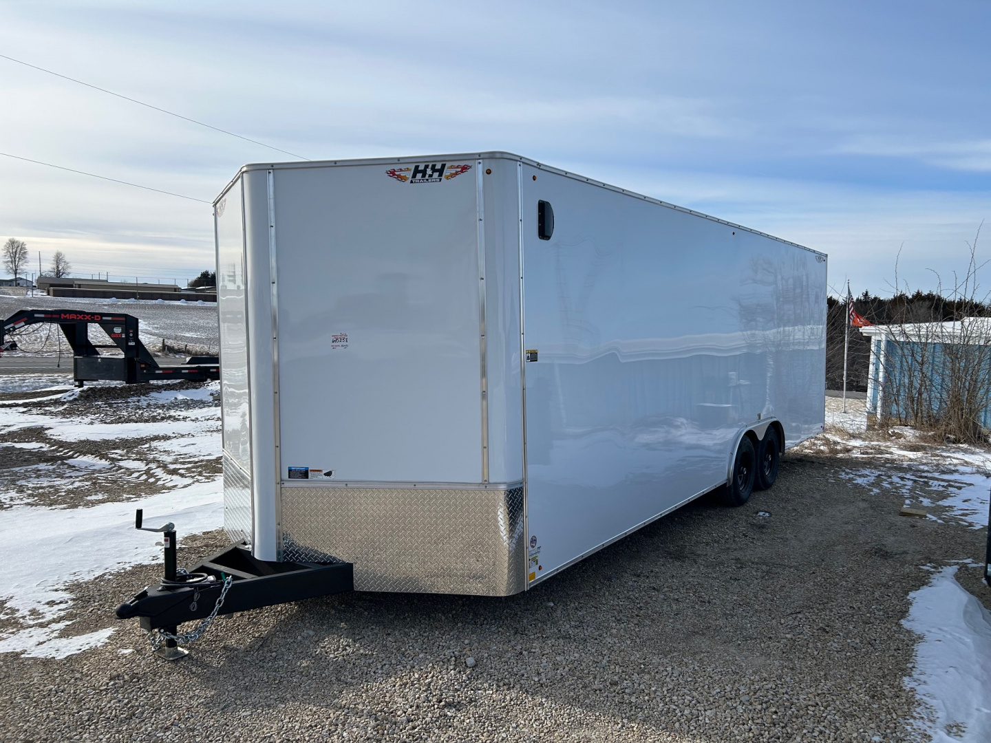 New 2025 H&H Trailers 8.5'X24' V NOSE CAR HAULER 85" INTERIOR HEIGHT RAMP DOOR Cargo / Enclosed Trailer