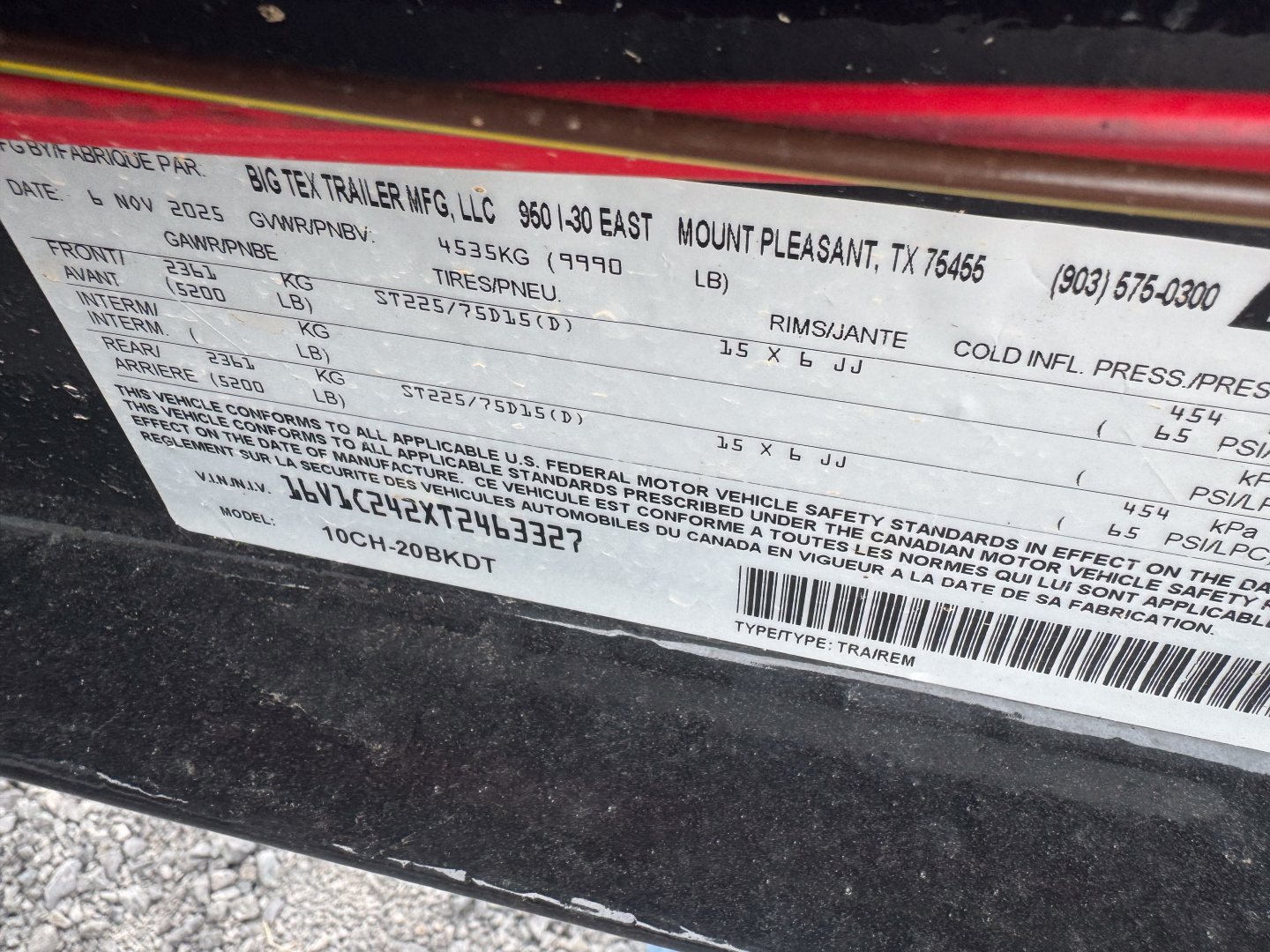 New 2026 Big Tex Trailers 20' 10CH Car Hauler