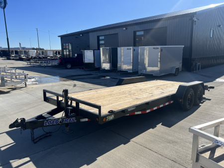 Used 2021 Load Trail 20’ flatbed Trailer 2-5200 lb axles=10K, dovetail, removable fenders, Slide In Ramps