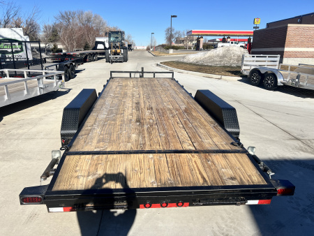 Used 2021 Load Trail 20’ flatbed Trailer 2-5200 lb axles=10K, dovetail, removable fenders, Slide In Ramps