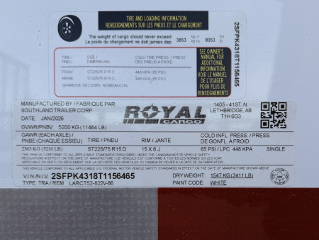 New 2026 Royal Cargo Trailers 8-20-1.5V Enclosed Car Hauler