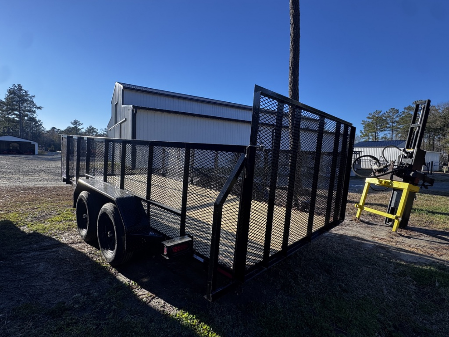New 2026 Clay's 7x16 36" Mesh Side 7K Landscape trailer