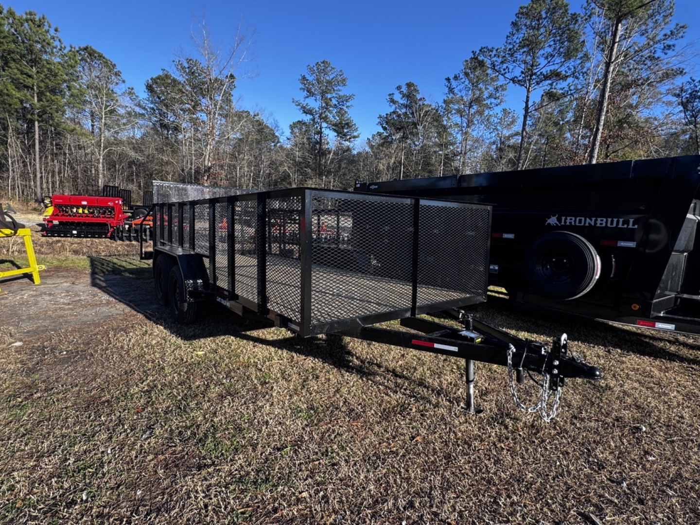 New 2026 Clay's 7x16 36" Mesh Side 7K Landscape trailer