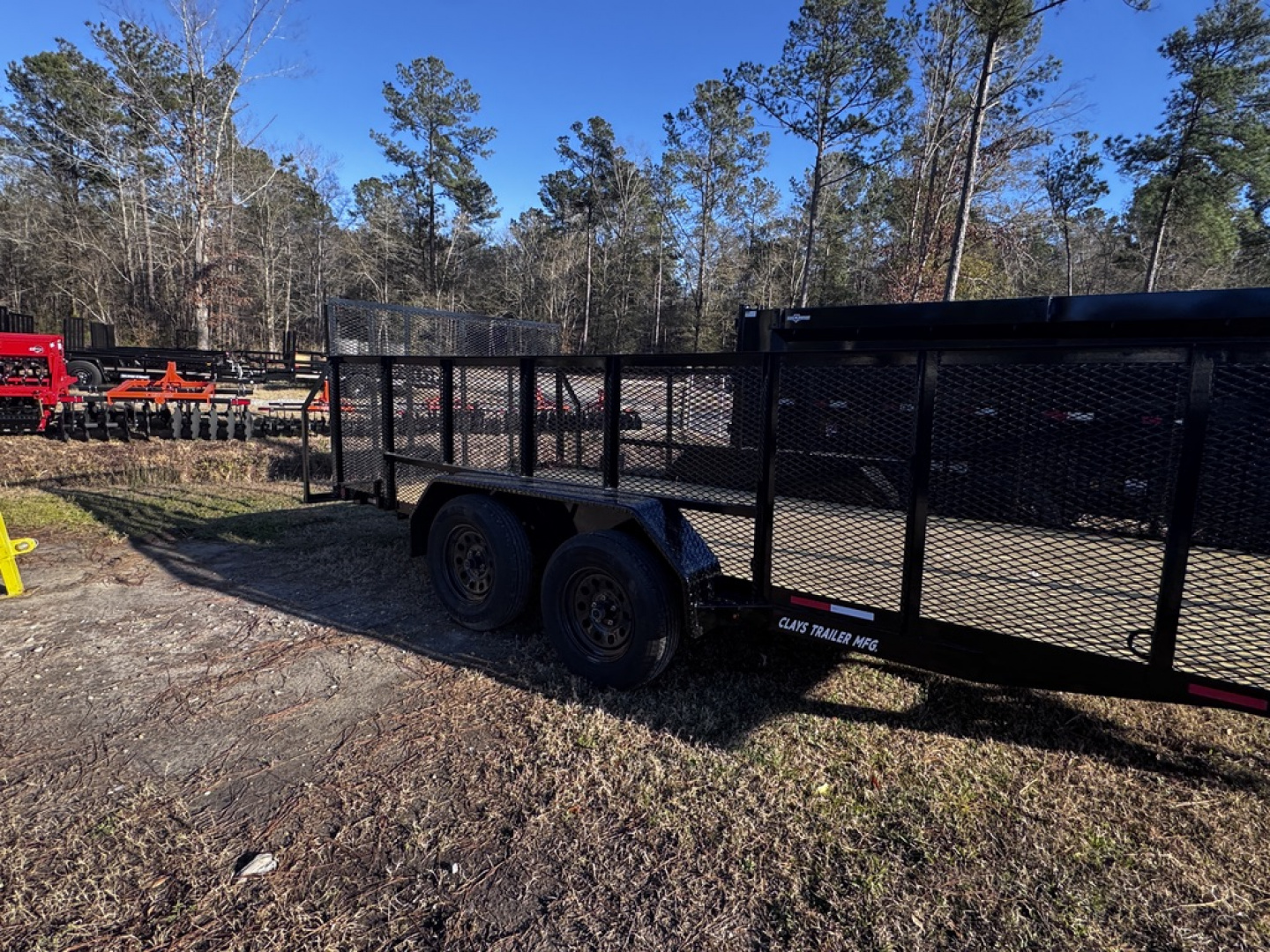 New 2026 Clay's 7x16 36" Mesh Side 7K Landscape trailer