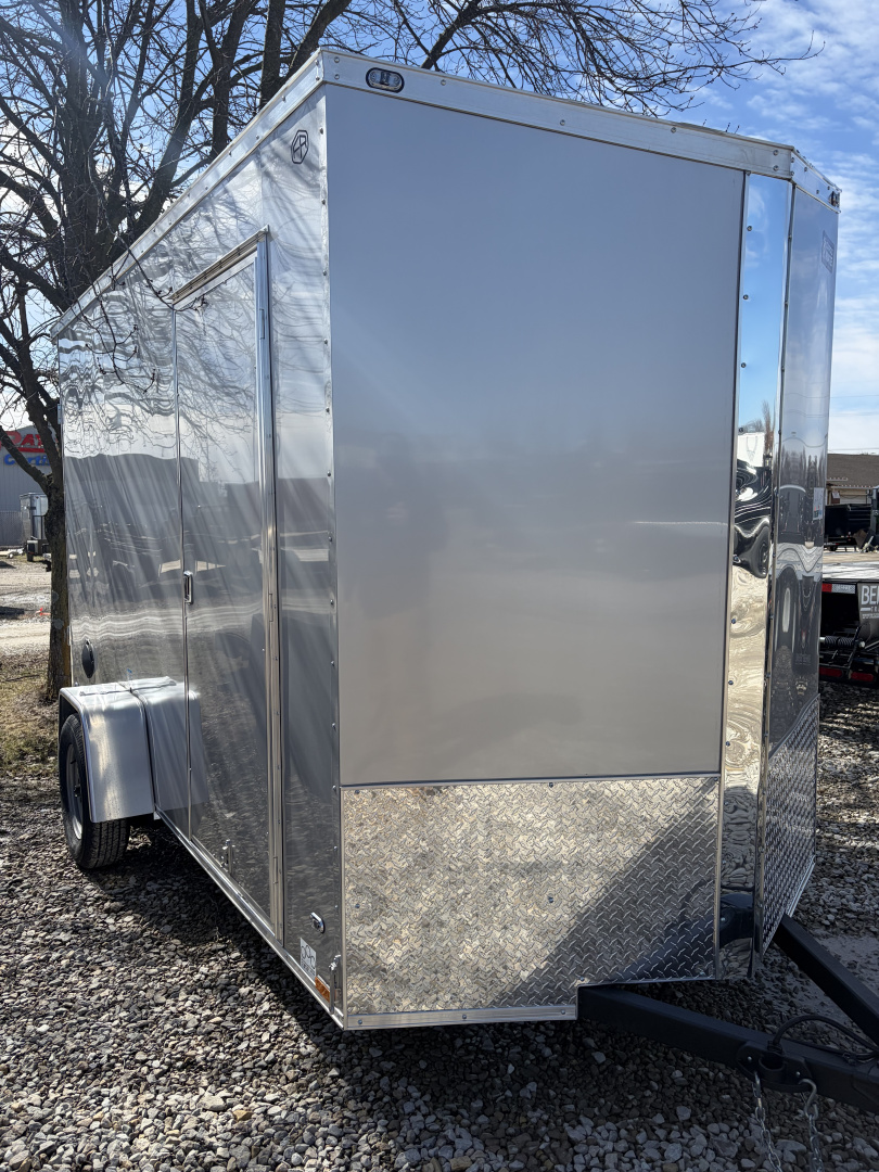 New 2026 CARGO MATE ENCLOSED EHW612SA-24 6X12 SA RAMP DOOR (GVW:2990)  SILVER FROST