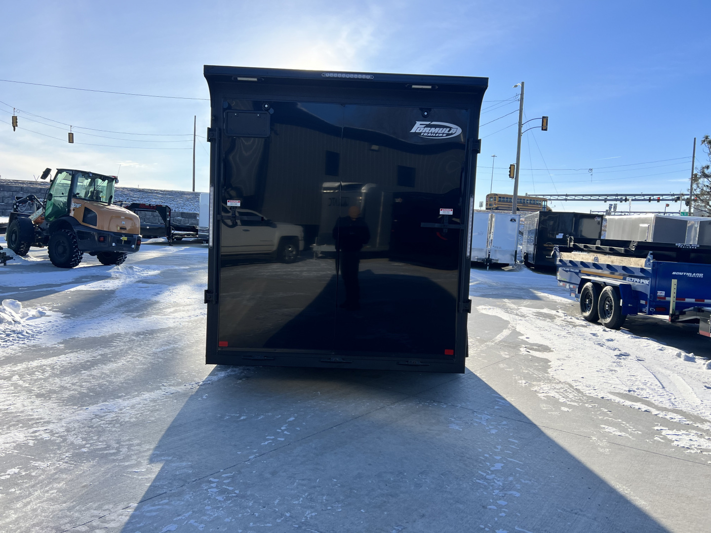 New NEW 2026 Formula 7x16 +V Traverse, 7’ TALL 80.5” Rear door open height BLACKOUT EDITION Rear Ramp Enclosed Cargo Trailer