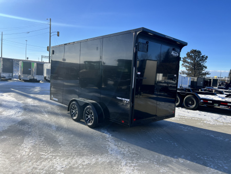 New NEW 2026 Formula 7x16 +V Traverse, 7’ TALL 80.5” Rear door open height BLACKOUT EDITION Rear Ramp Enclosed Cargo Trailer
