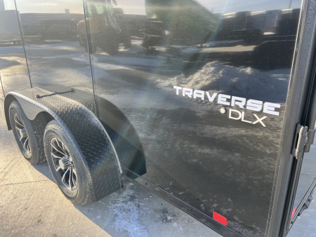 New NEW 2026 Formula 7x16 +V Traverse, 7’ TALL 80.5” Rear door open height BLACKOUT EDITION Rear Ramp Enclosed Cargo Trailer