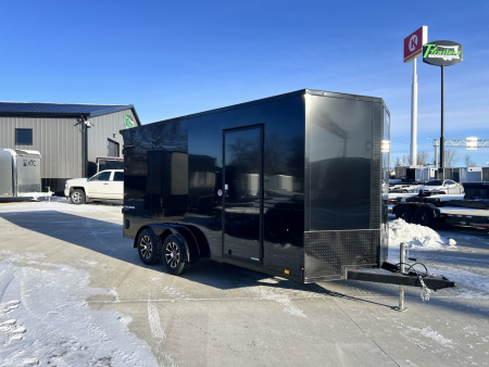 New NEW 2026 Formula 7x16 +V Traverse, 7’ TALL 80.5” Rear door open height BLACKOUT EDITION Rear Ramp Enclosed Cargo Trailer
