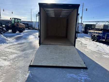New NEW 2026 Formula 7x16 +V Traverse, 7’ TALL 80.5” Rear door open height BLACKOUT EDITION Rear Ramp Enclosed Cargo Trailer