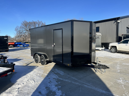 New NEW 2026 Formula 7x16 +V Traverse, 7’ TALL 80.5” Rear door open height BLACKOUT EDITION Rear Ramp Enclosed Cargo Trailer