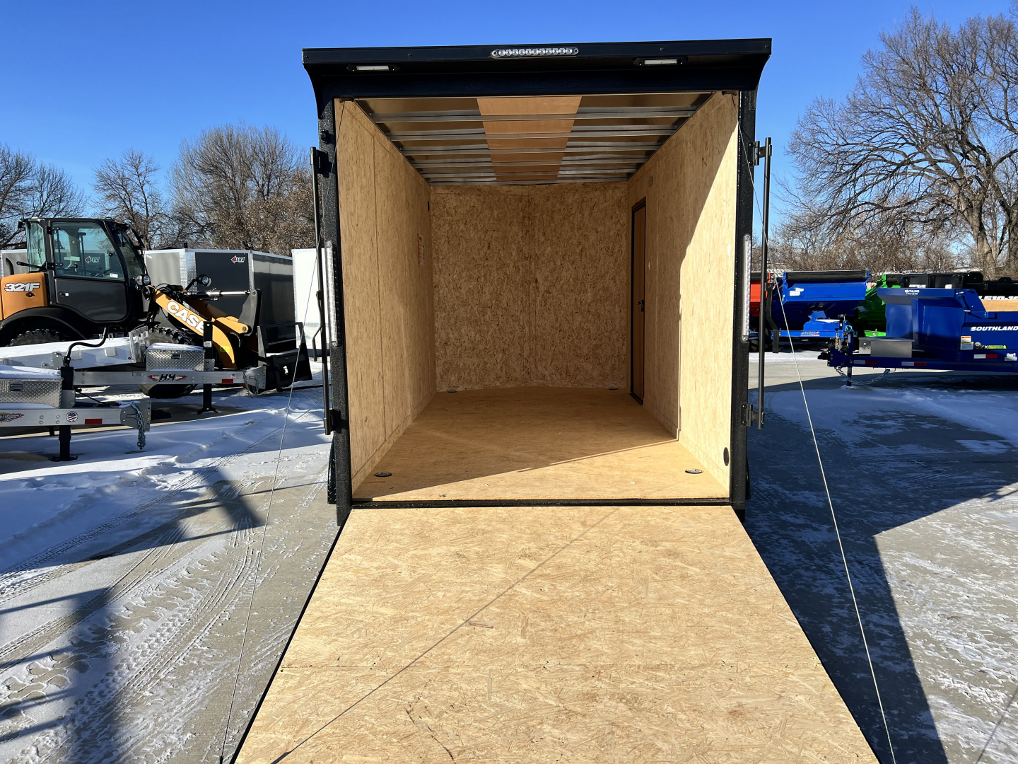 New NEW 2026 Formula 7x14 +V Traverse, 7’ TALL 80.5” Rear door open height BLACKOUT EDITION Rear Ramp Enclosed Cargo Trailer