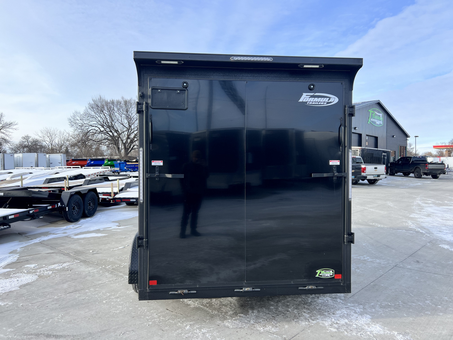 New NEW 2026 Formula 7x14 +V Traverse, 7’ TALL 80.5” Rear door open height BLACKOUT EDITION Rear Ramp Enclosed Cargo Trailer