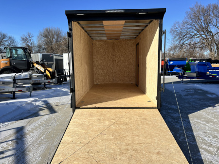 New NEW 2026 Formula 7x14 +V Traverse, 7’ TALL 80.5” Rear door open height BLACKOUT EDITION Rear Ramp Enclosed Cargo Trailer