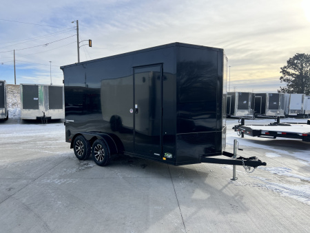 New NEW 2026 Formula 7x14 +V Traverse, 7’ TALL 80.5” Rear door open height BLACKOUT EDITION Rear Ramp Enclosed Cargo Trailer