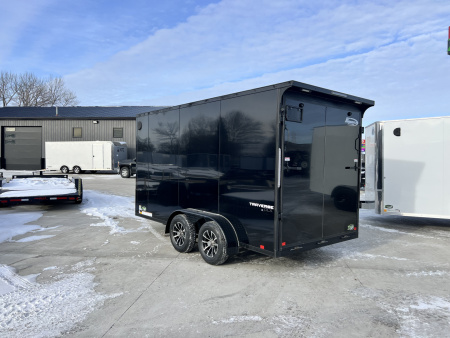 New NEW 2026 Formula 7x14 +V Traverse, 7’ TALL 80.5” Rear door open height BLACKOUT EDITION Rear Ramp Enclosed Cargo Trailer