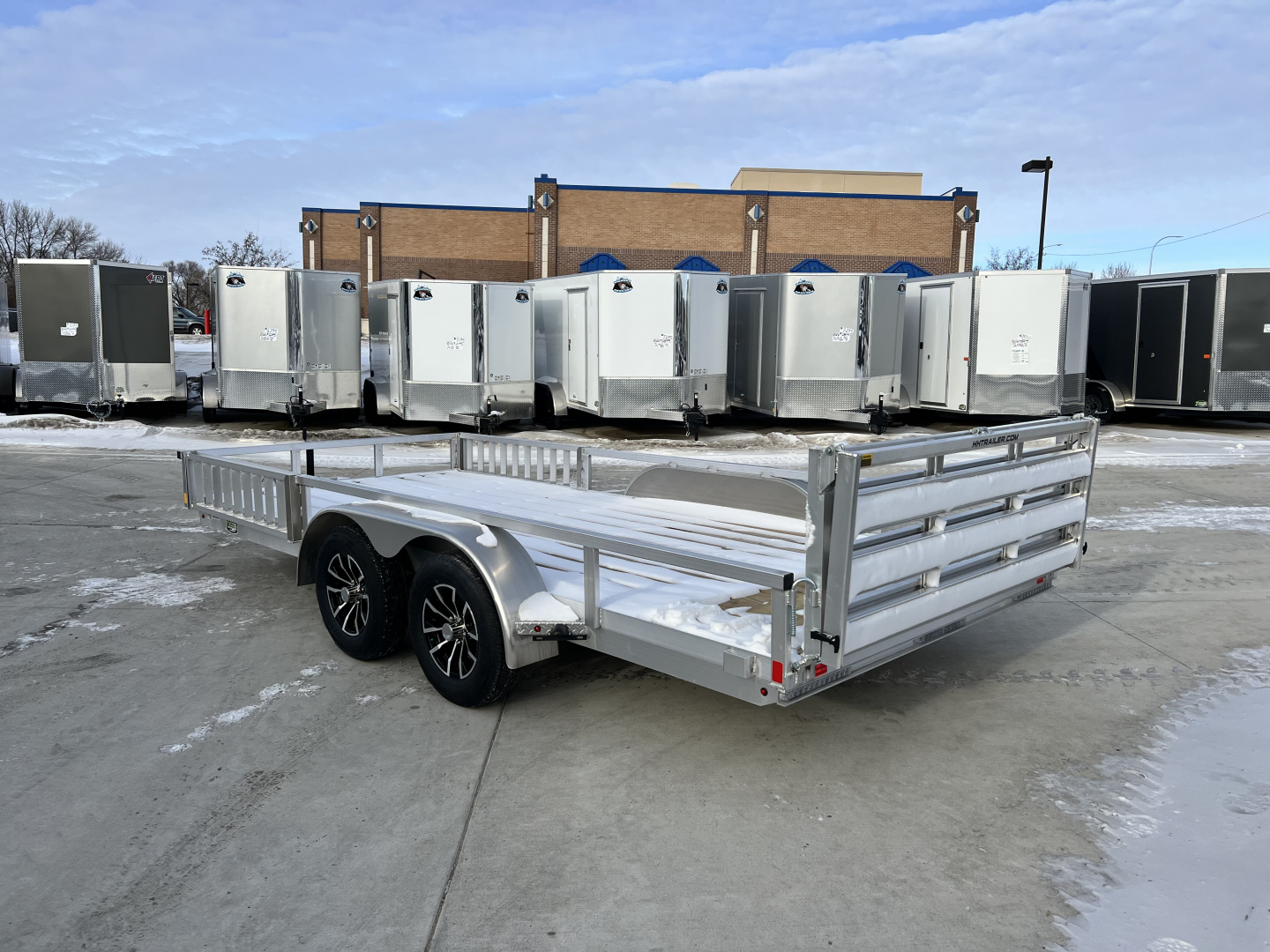 New NEW 2026 H&H 82"x16' Aluminum ATV ramps 2-3500lb axles = 7K Railside Utility bi-fold ramp, Aluminum Wheels