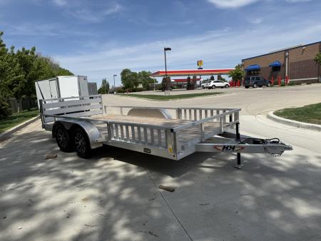 New NEW 2026 H&H 82"x16' Aluminum ATV ramps 2-3500lb axles = 7K Railside Utility bi-fold ramp, Aluminum Wheels