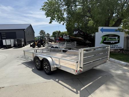 New NEW 2026 H&H 82"x16' Aluminum ATV ramps 2-3500lb axles = 7K Railside Utility bi-fold ramp, Aluminum Wheels