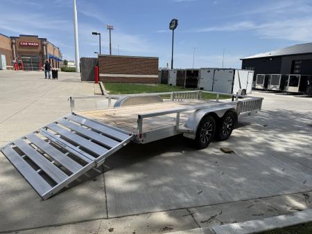 New NEW 2026 H&H 82"x16' Aluminum ATV ramps 2-3500lb axles = 7K Railside Utility bi-fold ramp, Aluminum Wheels