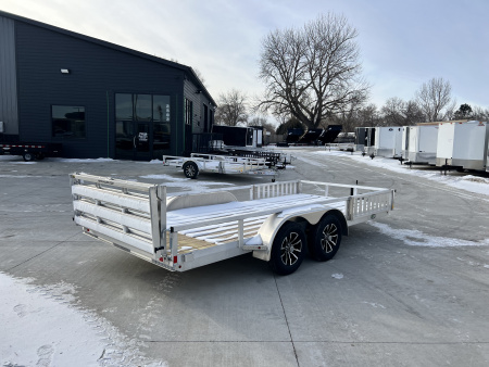 New NEW 2026 H&H 82"x16' Aluminum ATV ramps 2-3500lb axles = 7K Railside Utility bi-fold ramp, Aluminum Wheels