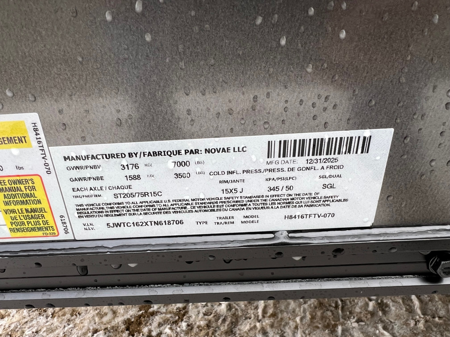 New 2026 H&H Trailers 7 X 16 Cargo H8416TFTV-070 Cargo / Enclosed Trailer