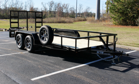 New 2026 GTS Trailers 77X16 SQ TOP W/ HD RAMP GATE 1 BRAKE AXLE Utility Trailer