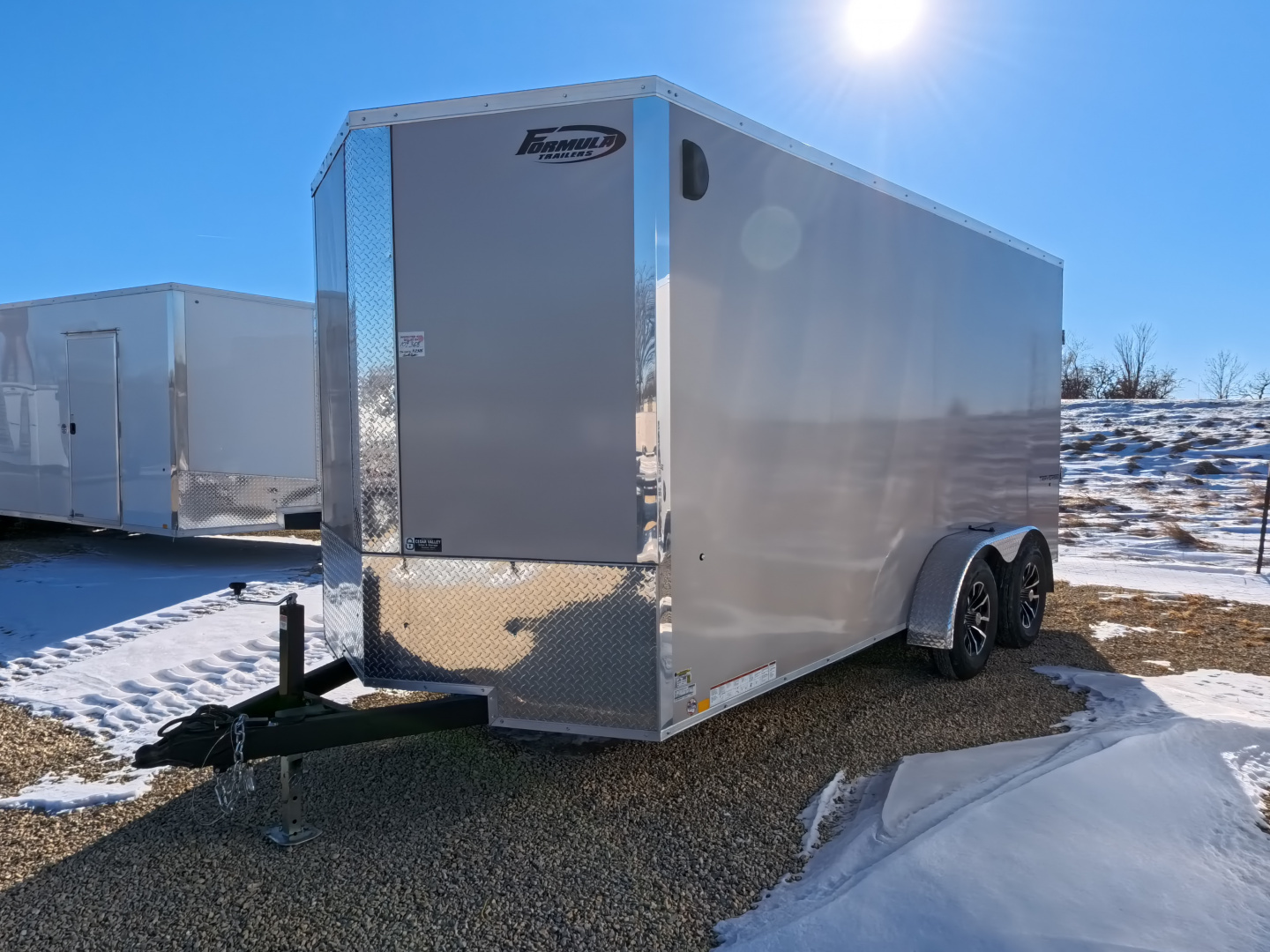 New 2026 Formula Trailers 7 x 16 Traverse, Champagne Beige with Composite Trim, 16" Crossmembers, Aluminum Rims, Setback Jack, 7' Wall Height Cargo / Enclosed Trailer