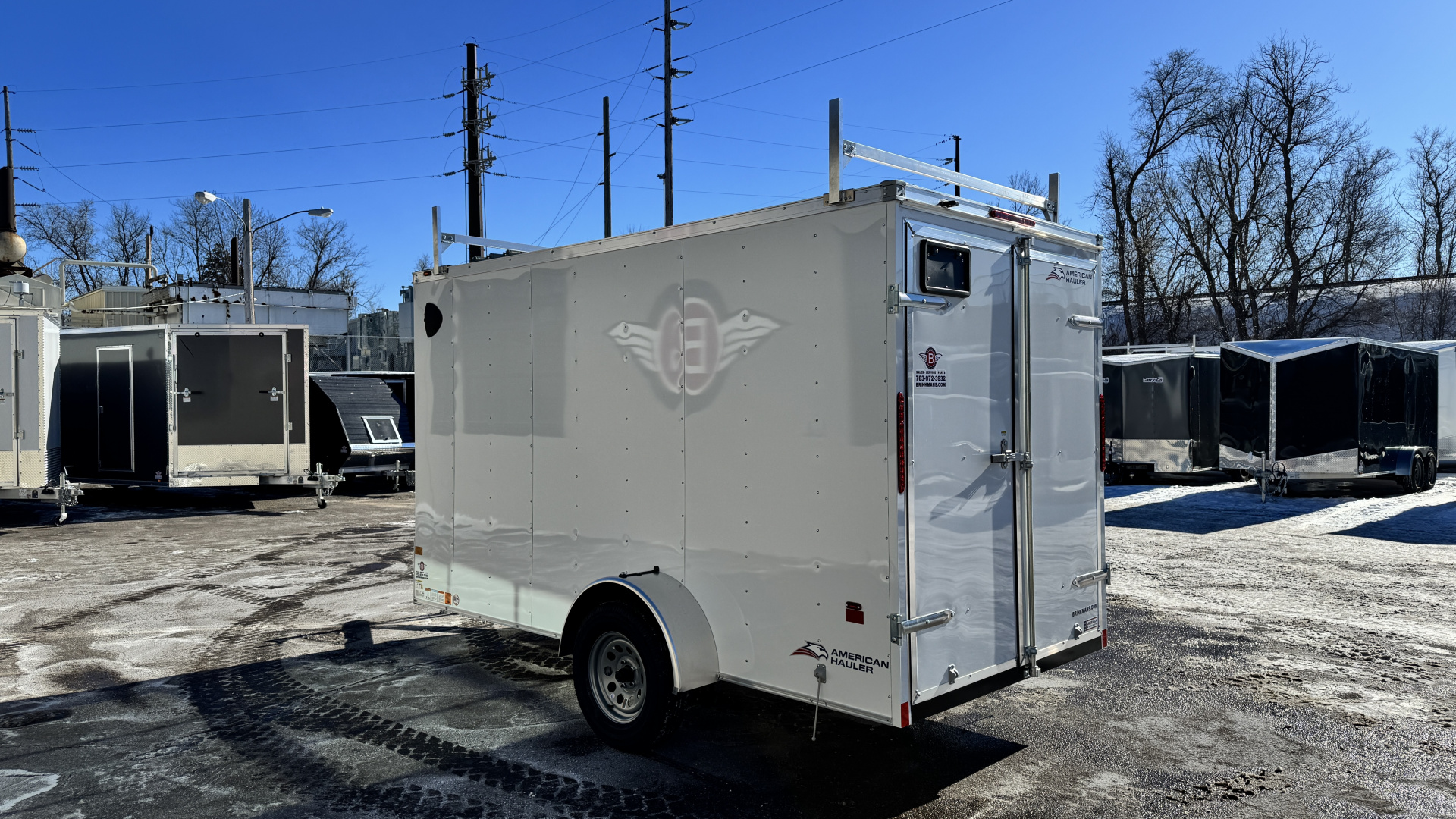 New American Hauler 6x12 Enclosed Trailer - Double Doors with Ladder Racks!