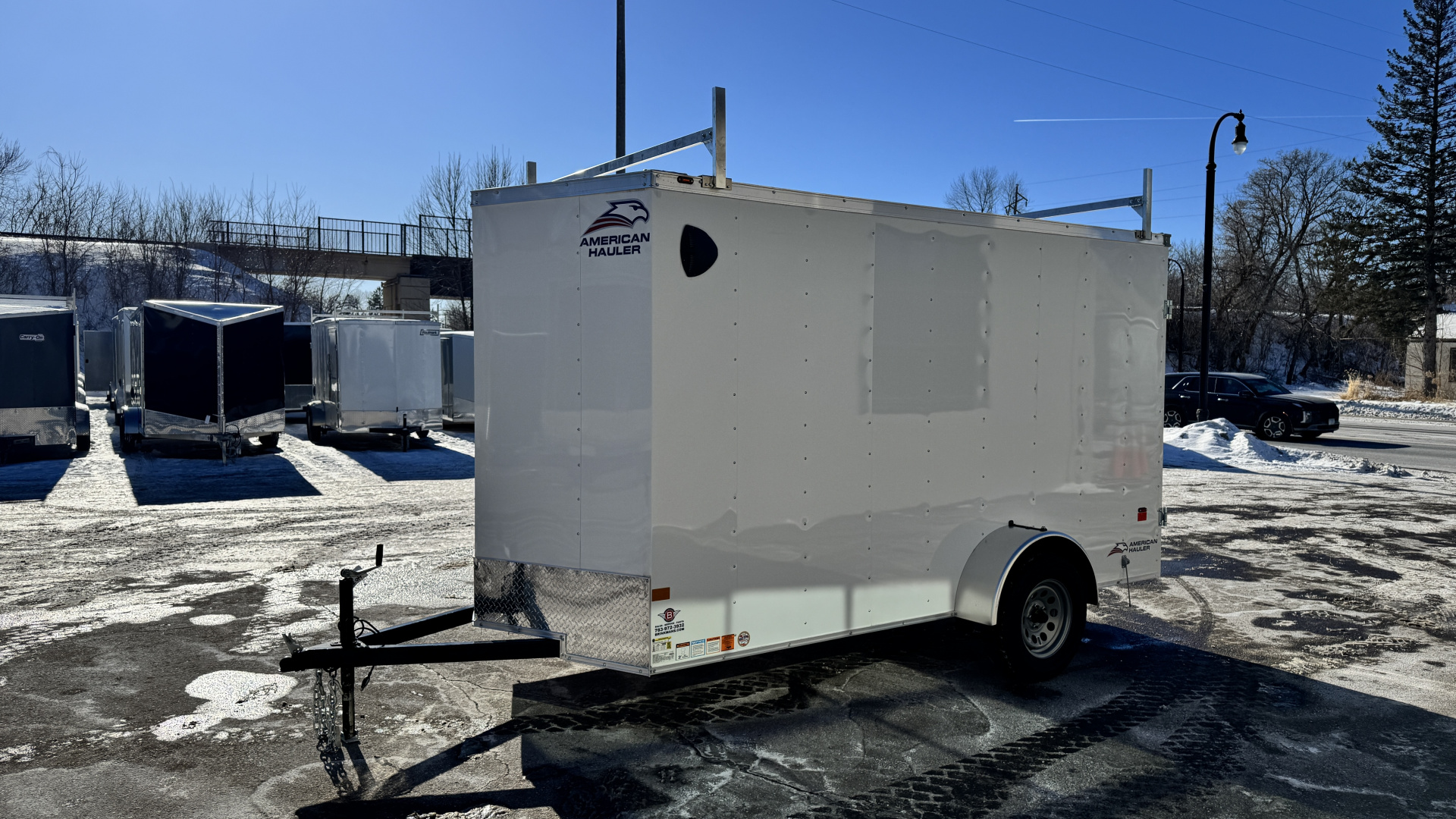 New American Hauler 6x12 Enclosed Trailer - Double Doors with Ladder Racks!