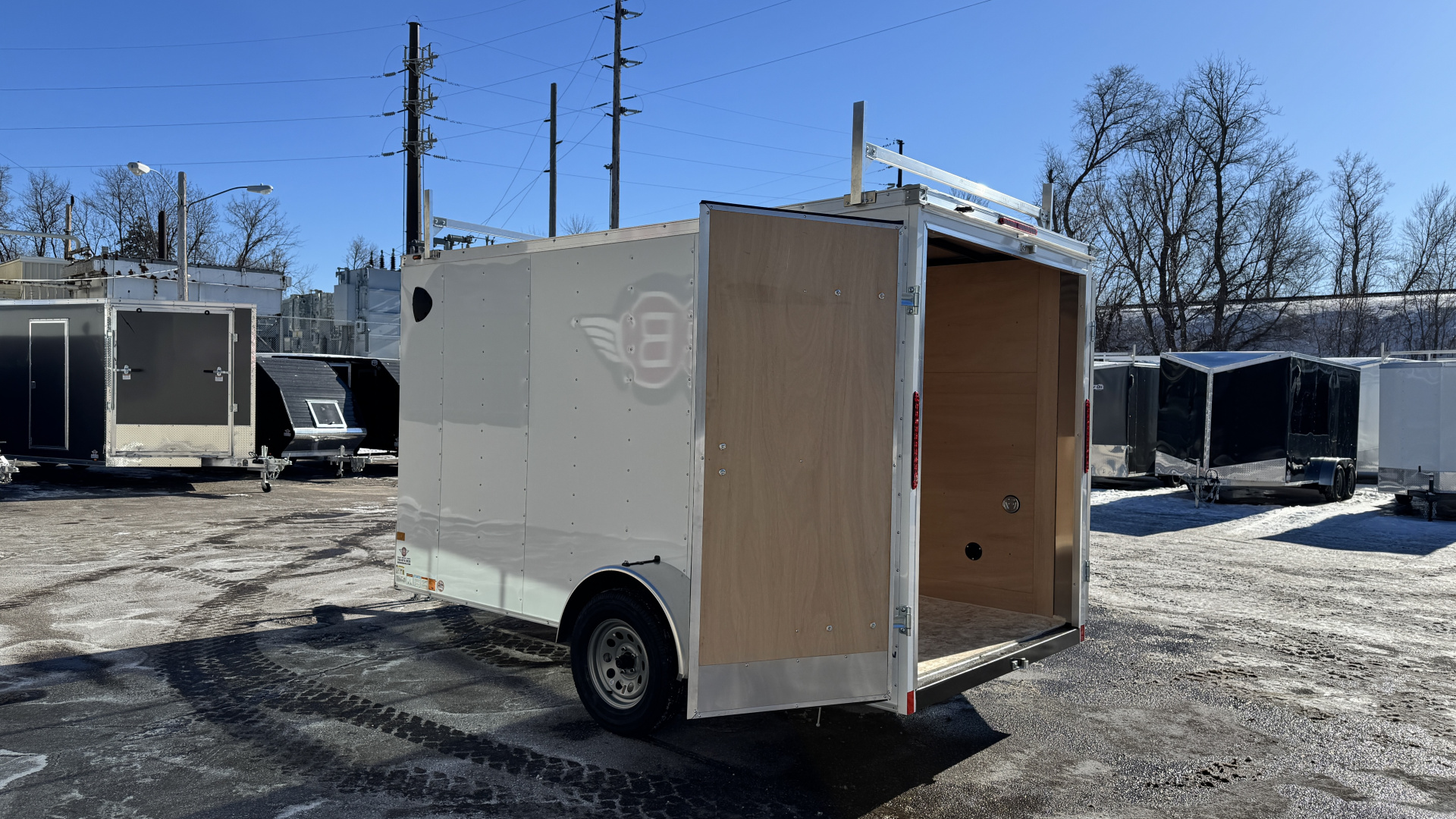 New American Hauler 6x12 Enclosed Trailer - Double Doors with Ladder Racks!