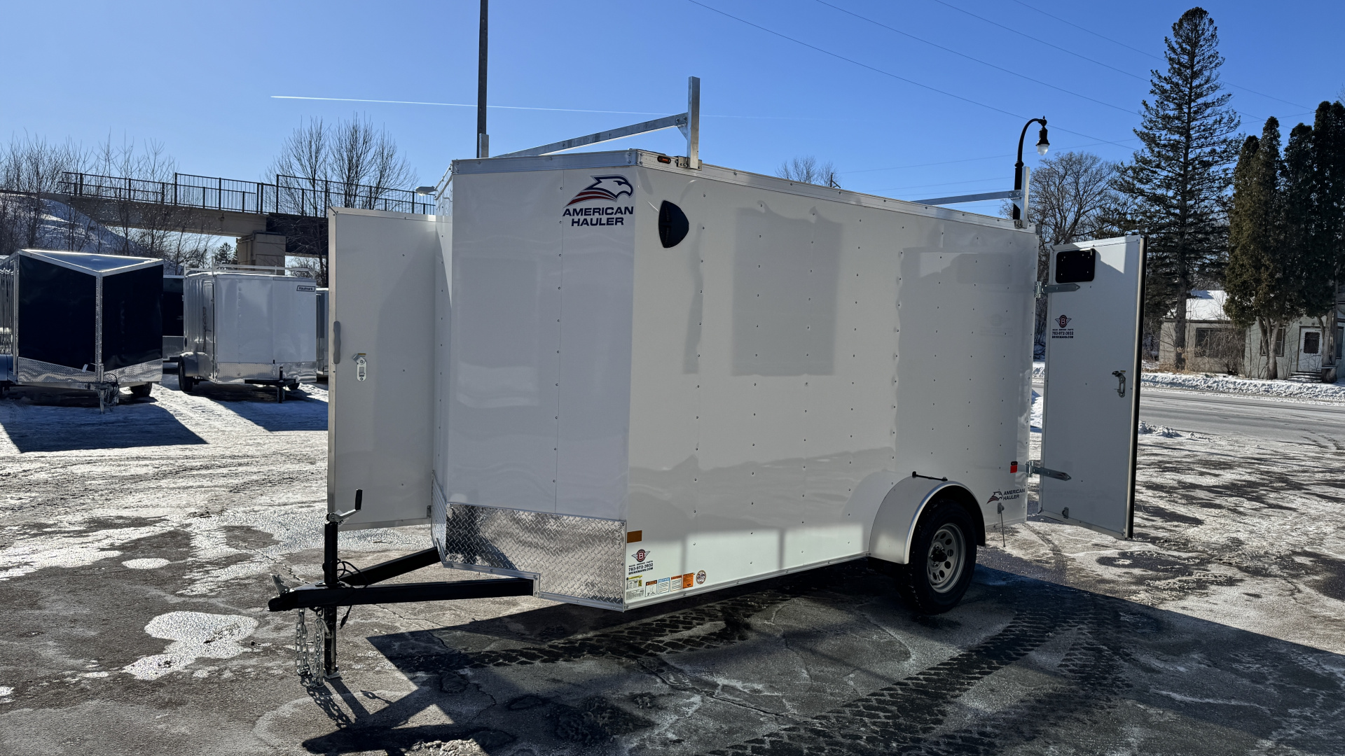 New American Hauler 6x12 Enclosed Trailer - Double Doors with Ladder Racks!