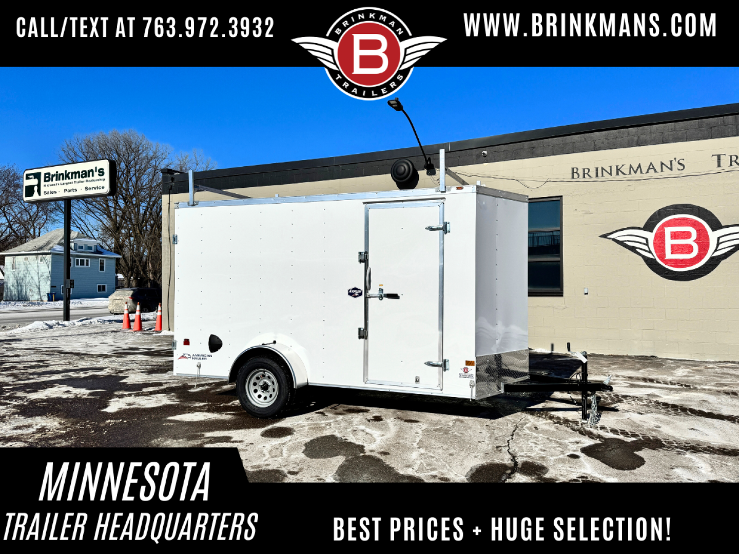 New American Hauler 6x12 Enclosed Trailer - Double Doors with Ladder Racks!