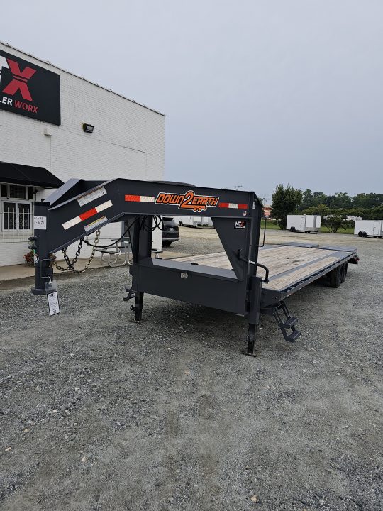New 2026 Down 2 Earth Trailers 30' 17.5K Gooseneck Flatbed Trailer w/ 5' Dove and Real Steel Ramps