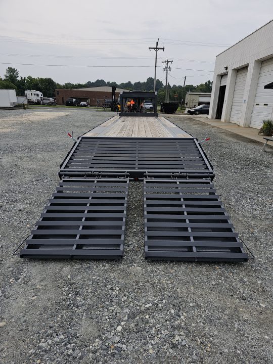 New 2026 Down 2 Earth Trailers 30' 17.5K Gooseneck Flatbed Trailer w/ 5' Dove and Real Steel Ramps