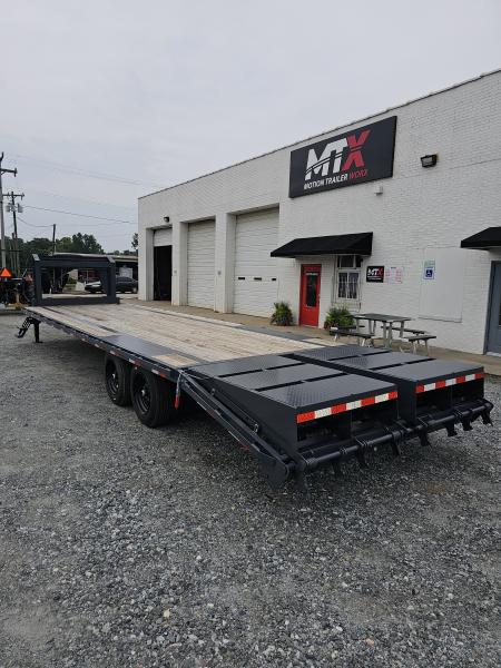 New 2026 Down 2 Earth Trailers 30' 17.5K Gooseneck Flatbed Trailer w/ 5' Dove and Real Steel Ramps
