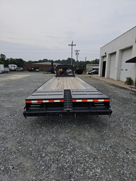 New 2026 Down 2 Earth Trailers 30' 17.5K Gooseneck Flatbed Trailer w/ 5' Dove and Real Steel Ramps