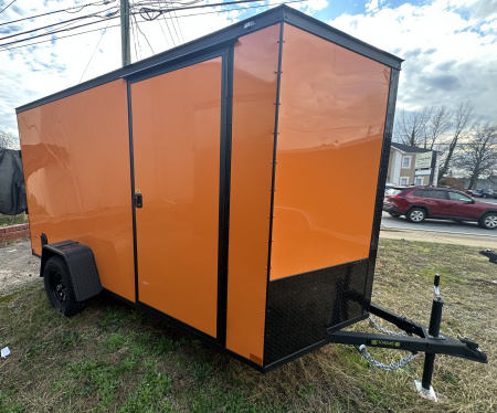 New 2025 Covered Wagon Trailers 6x12 SA org/blk Cargo / Enclosed Trailer