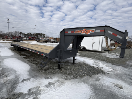 New 2026 Down 2 Earth Trailers 40' 23.5K Gooseneck Flatbed Dual Tandem w/ 5' Dove and Real Steel Ramps