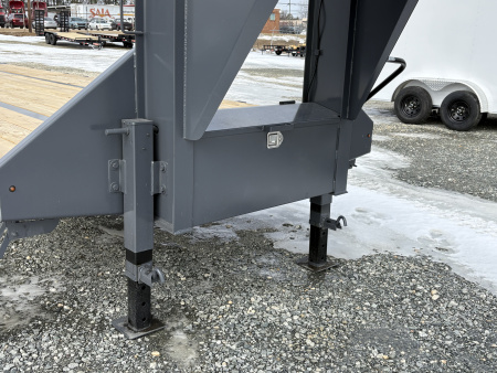 New 2026 Down 2 Earth Trailers 40' 23.5K Gooseneck Flatbed Dual Tandem w/ 5' Dove and Real Steel Ramps