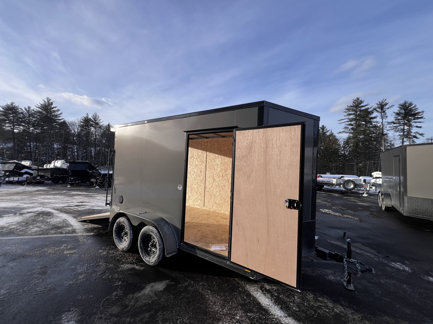 New 2026 Pace American 7x12 + 2ft V nose/ Rear Spoiler/ Polycore / Blackout - 7000GVW