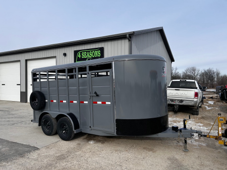 New 2026 S&S Manufacturing 6'8 X16 Livestock trailer 12K GVWR Stock / Stock Combo Trailer