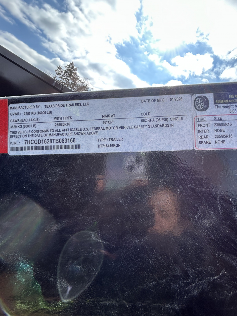 New 2026 Texas Pride Trailers GooseNeck 7x16x4 Dump Trailer - UPGRADES!!