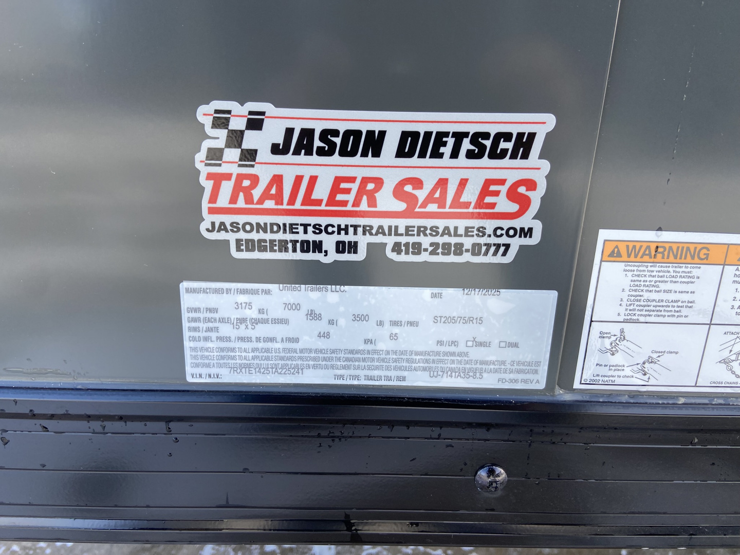 New 2026 United UJ Enclosed Cargo Trailer 14'