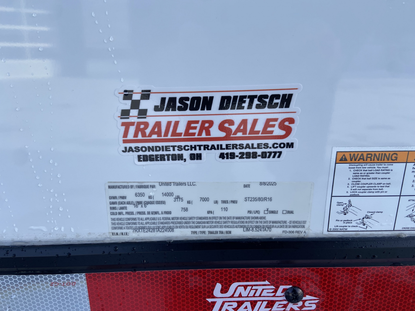 New United Racing Trailer Limited 24'