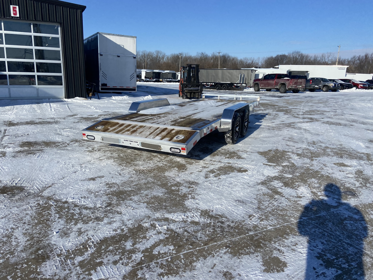 New Sure-Trac 7X20 (18+2) Alum Wood Deck Car Hauler