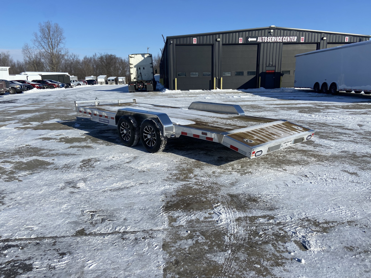 New Sure-Trac 7X20 (18+2) Alum Wood Deck Car Hauler